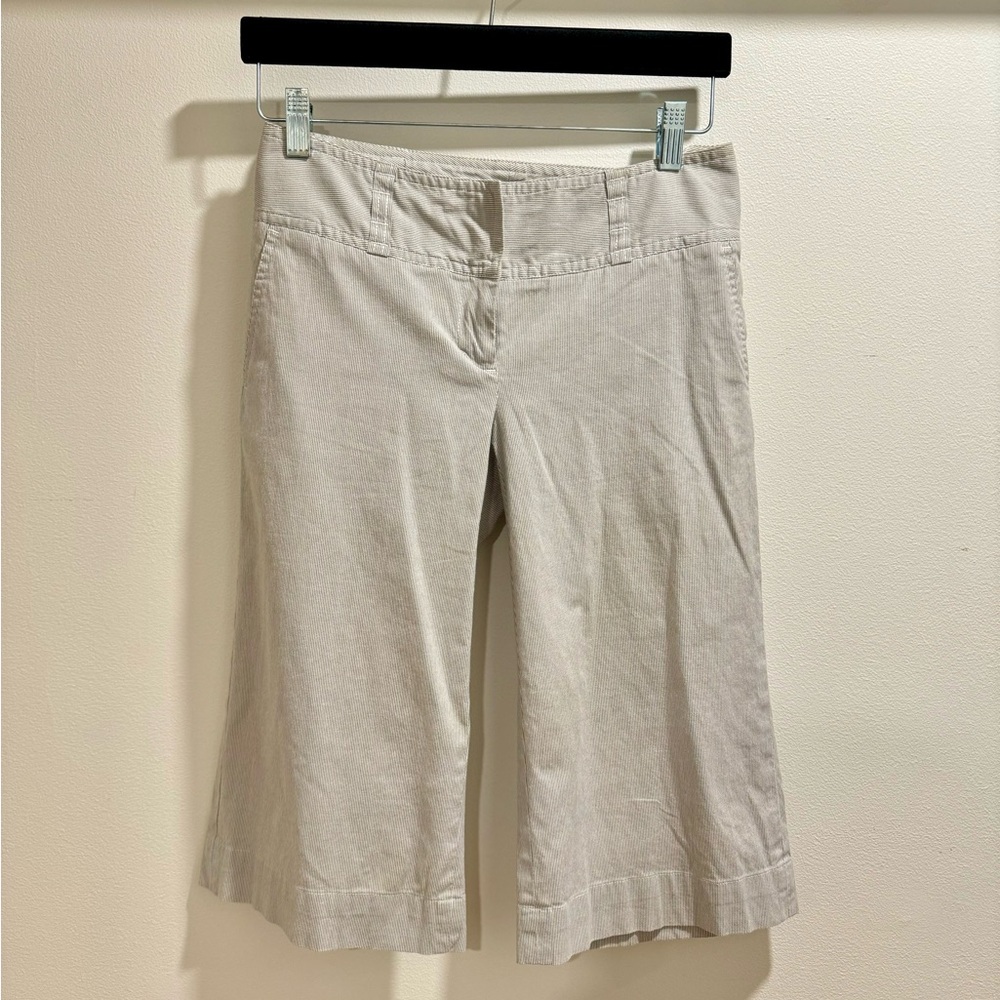Striped Light Gray and White Bermuda Shorts- RW& Co, Size 0